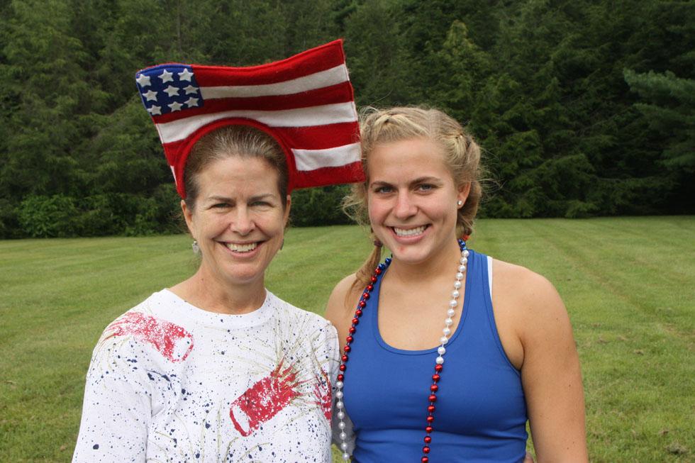 Elizabeth McIntosh spends quality time with her daughter at camp.