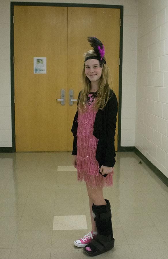 Ava Kortman dressed as a flapper from the roaring 20s