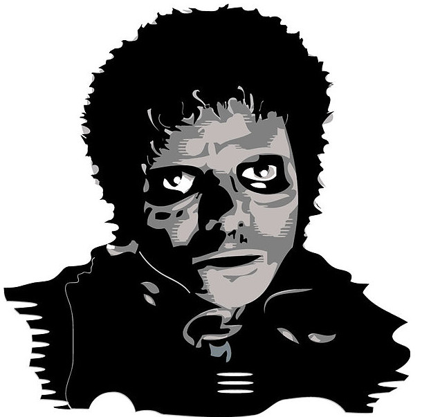 Michael Jackson looking spooky for his hit song Thriller