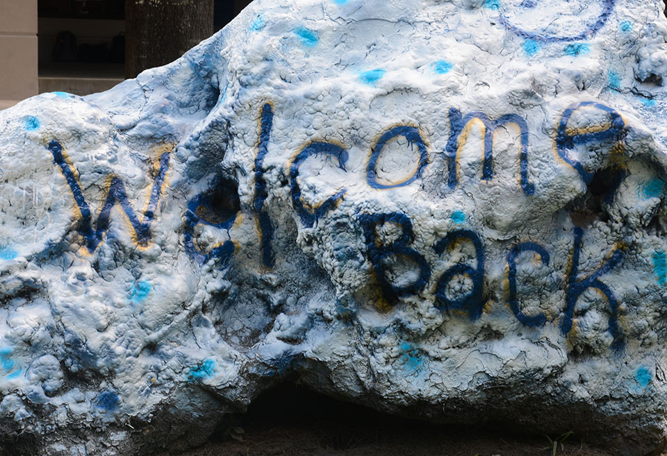 The rock welcomes back students after their summer vacation.
