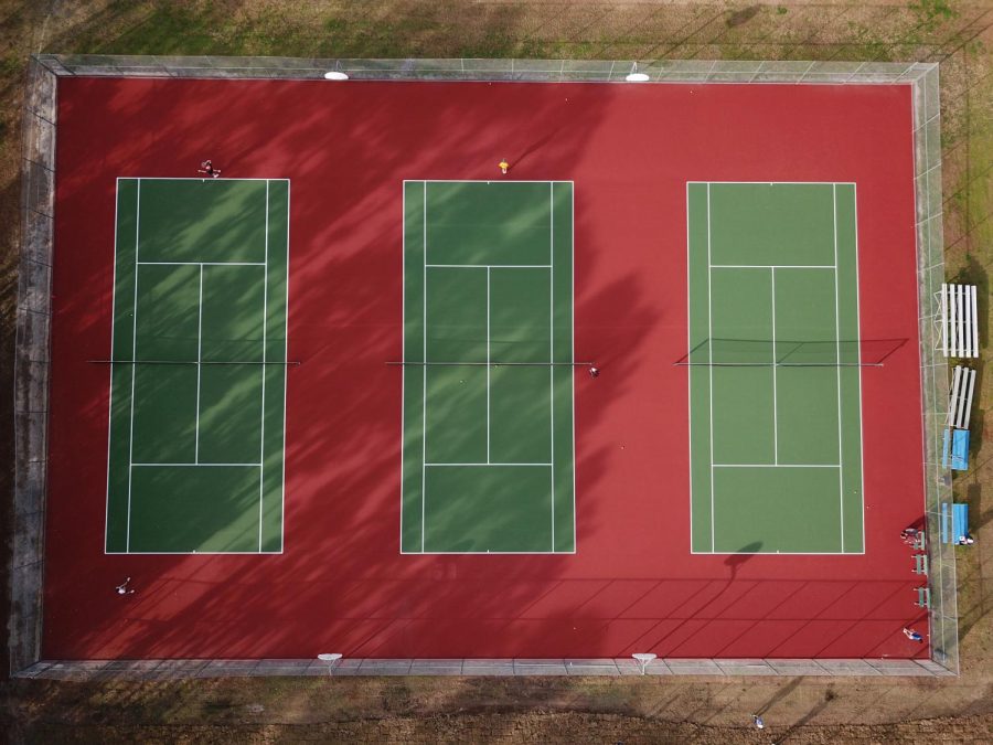 Harry Lipton ‘18 used his drone to take a bird’s eye view of the new courts.