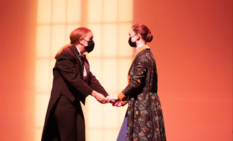 Molly Halladay-Glynn and Kaylee Frye share an intimate scene during the play.