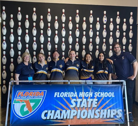 The girls varsity bowling team had a successful season. They won first place at districts for the first time ever and continued on to the state championships. 