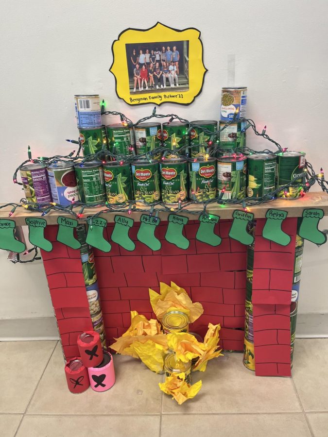 Ms. Bergmans advisorys fireplace design for Canstruction.