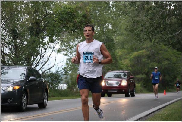Hartung running in one of his many marathons. 