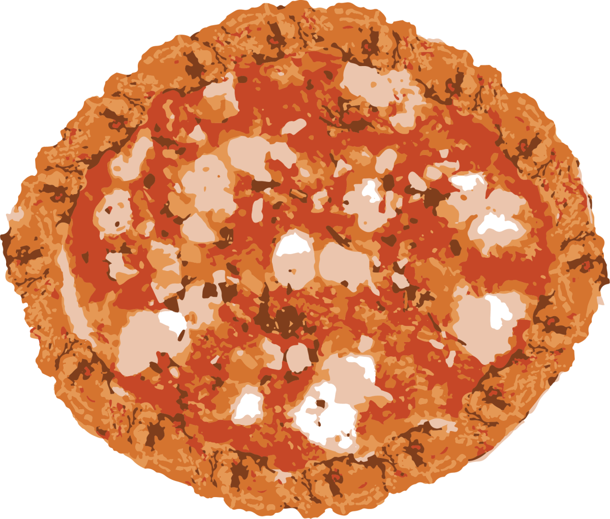 Artist rendering of a chizza (chicken-crusted pizza) from Costa Rica.