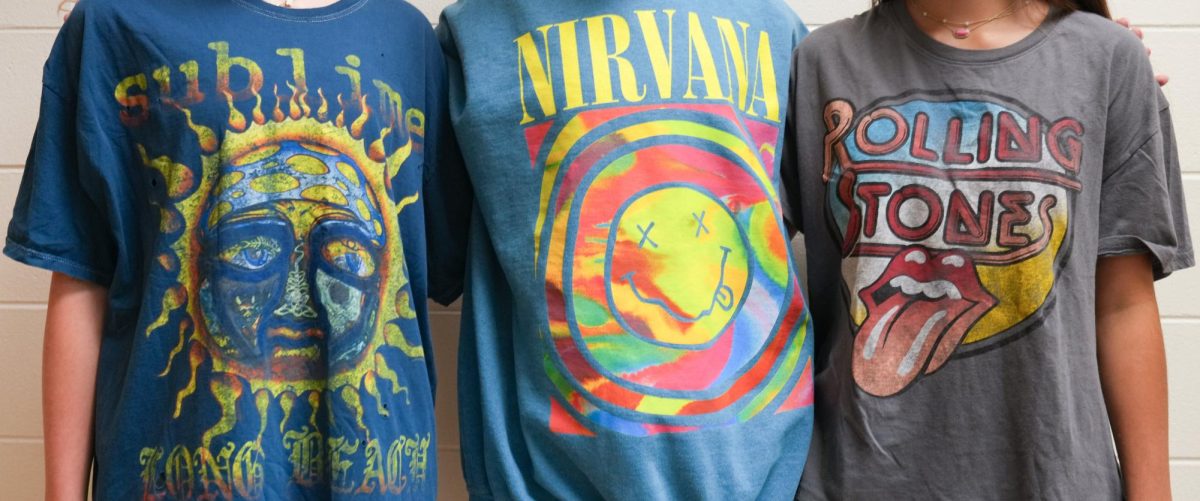 Shirts representing bands from the ‘70s and ‘90s have become increasingly popular with teenagers in the past years