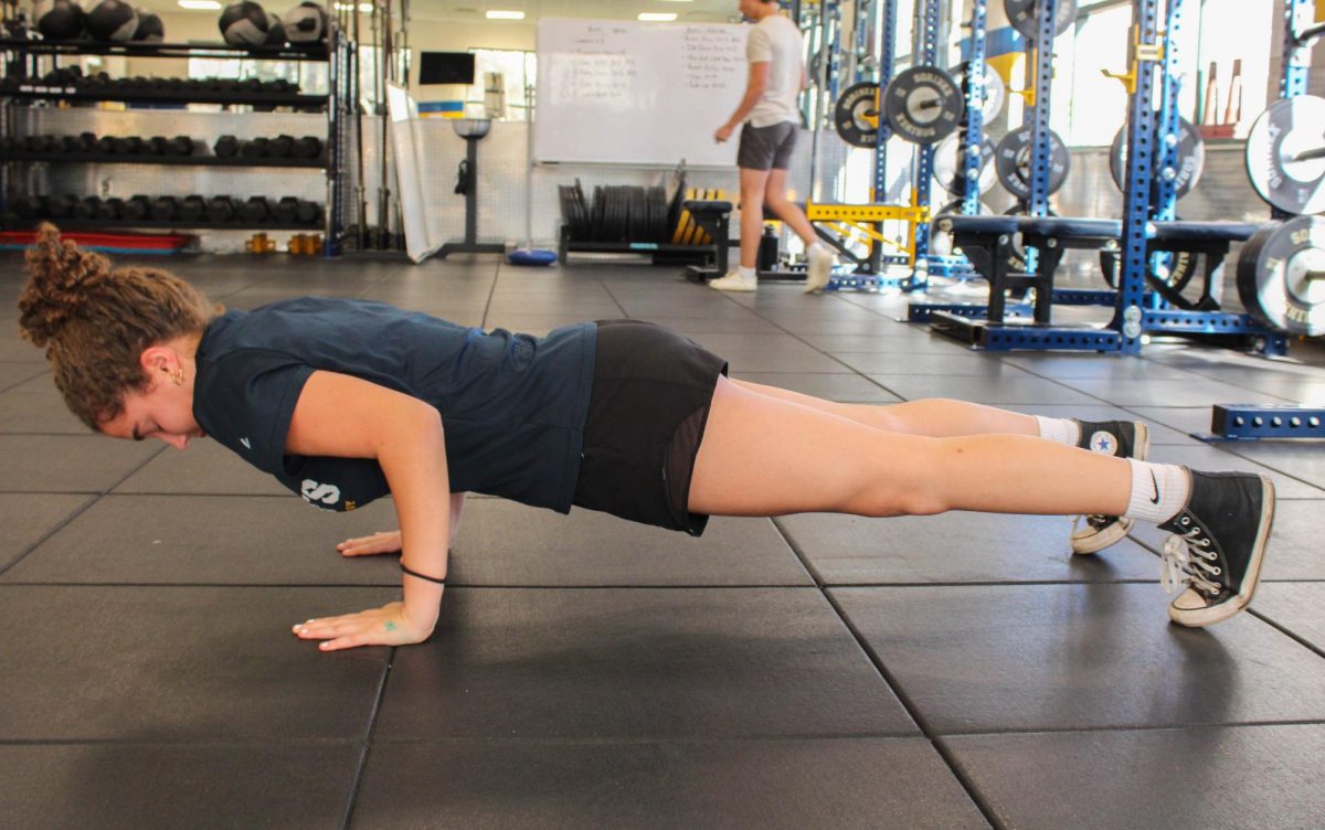 Sophomore Cassidy Driscoll does pushups everyday for her "pushup journey."