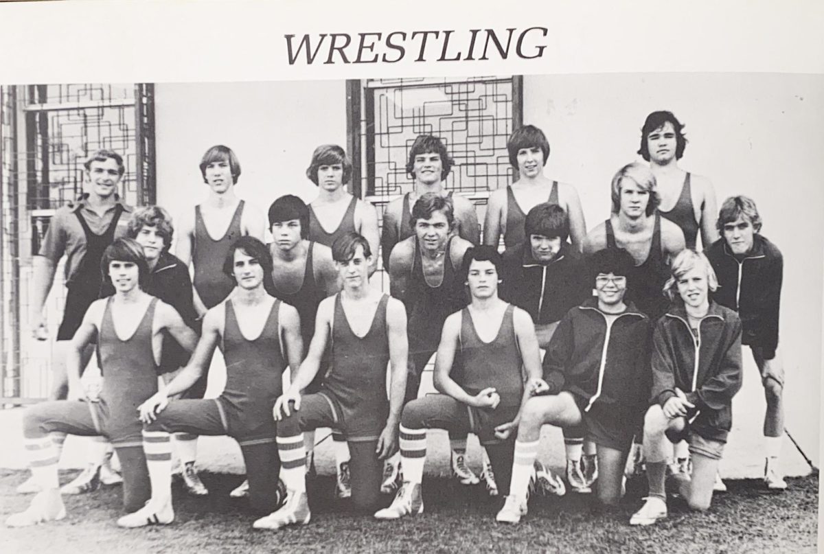 Team photo of the 1975 Trinity Prep Wrestling Team, which only lasted a year.