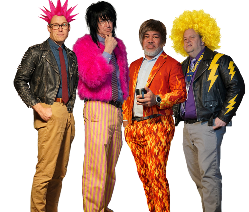 Social studies teachers Mike Brown, Isaiah Cabal, Greg Wedel and English teacher  Steve Krueger are seen together in the aftermath of the identity scandal.